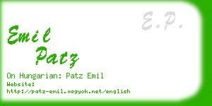 emil patz business card